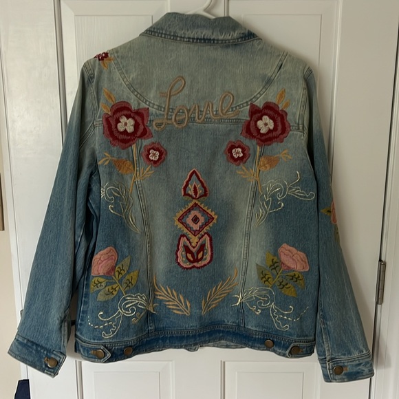 Chicos Embroidered Jean Jacket - Picture 2 of 3